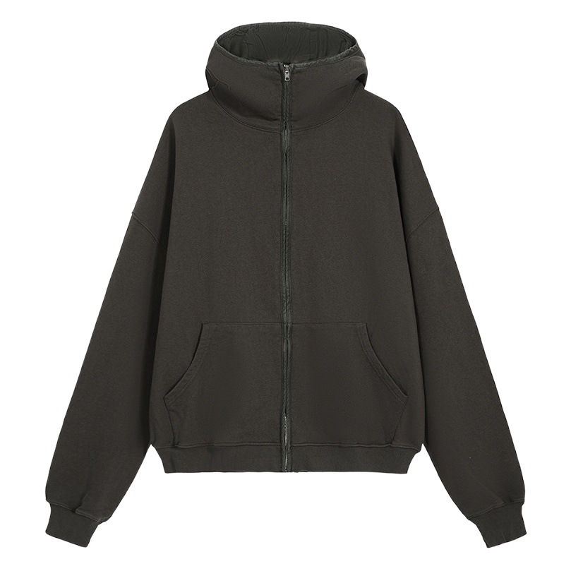 Otoño e Invierno nuevo archivo lejano ninja cubierta versátil color sólido de los hombres suéter con capucha cremallera abrigo