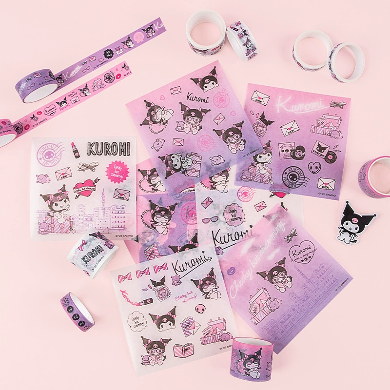 Пластинка Sanrio, канцтовары, резинка для волос, наклейка, подлинная детская мультяшная подарочная коробка, планировщик