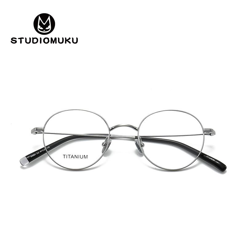 STUDIOMUKU gafas de madera fresca atmósfera exquisita marcos de gafas de marco redondo diseño único marco de gafas de galería