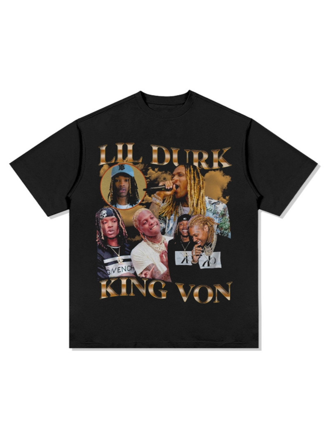 Hip-hop rap americano de estilo callejero estampado retro hace viejo lavado pesado suelto manga corta