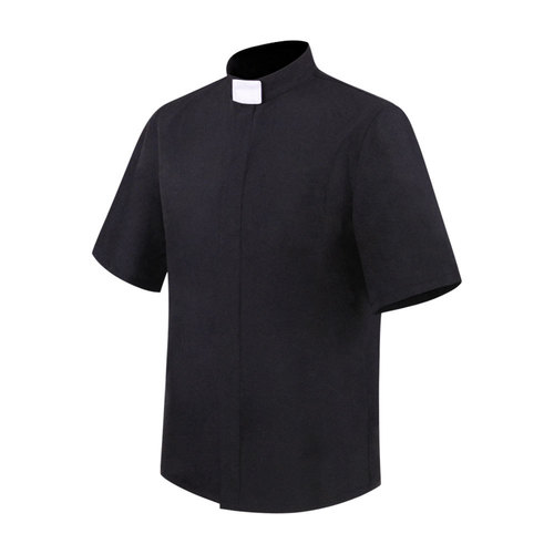 Halloween missionary cosplay shirt Priest priest cosplay short-sleeved black shirt