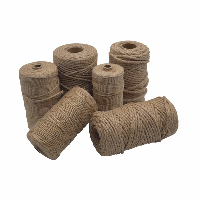 Cordón de yute tejido de pelo lacio de fábrica 1-60mm decoración de bricolaje hilo retro cordón de cáñamo tejido a mano duradero