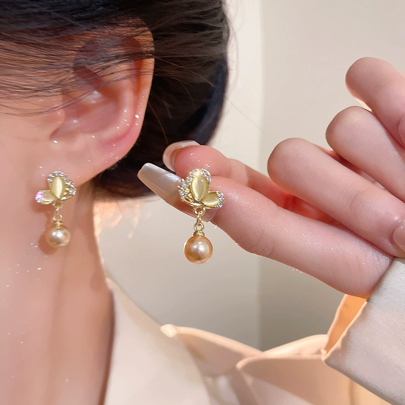 Серебряная игла, универсальные серьги из жемчуга, образец 925 пробы, стиль легкой роскоши, оптовая покупка