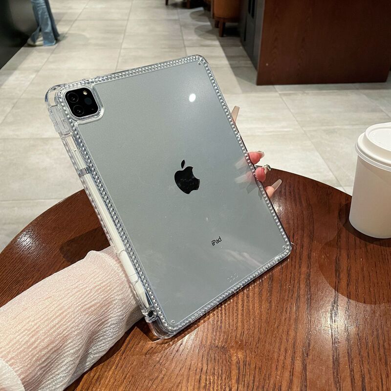Suitable for ipad10 generation 10.9 inch flat protective cover acrylic pro11 anti-bending diamond pattern frame with pen slot Suitable for ipad10 generation 10.9 inch flat protective cover acrylic pro11 anti-bending diamond pattern frame with pen slot
