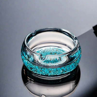 Car ashtray Luxury Gold Foil Ashtray Home - thick-small-size-turquoise-ashtray