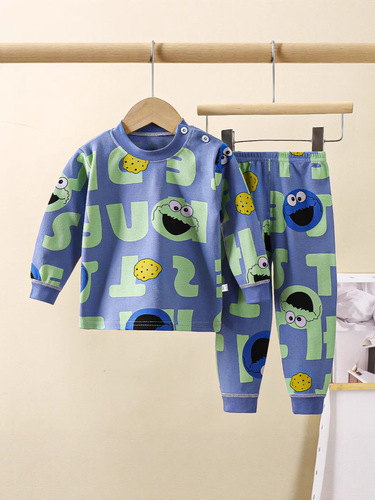 Children's underwear set pure cotton boys autumn sleepwear girls autumn clothes pants home clothes children's clothing wholesale cartoon