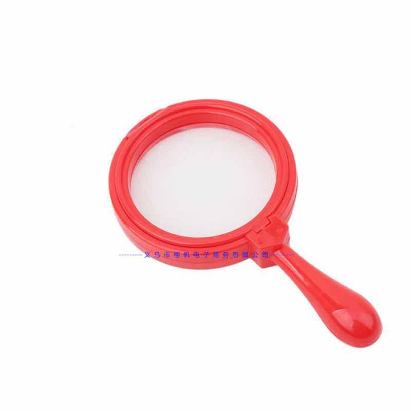 儿童手持放大镜90mm亚克力镜片塑料手柄老人阅读科学观察彩色玩具