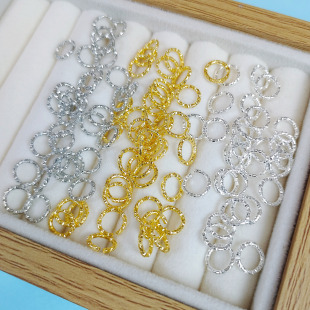 Batch flower embossed open ring 8mm twist closed ring diy jewelry accessories ring handmade material bracelet connecting ring
