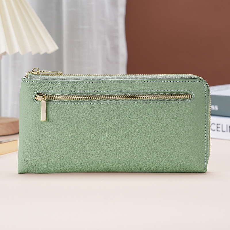 アマゾンの本革の女性の財布の長いタイプのRFIDの盗難防止のブラシの牛革の硬貨の0財布の多いカードの位置の手は財布の女性を持ちます。