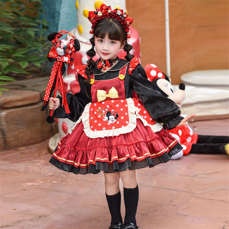 女童洛丽塔公主裙春秋新款儿童米妮连衣裙女宝宝生日礼服蓬蓬裙子|undefined