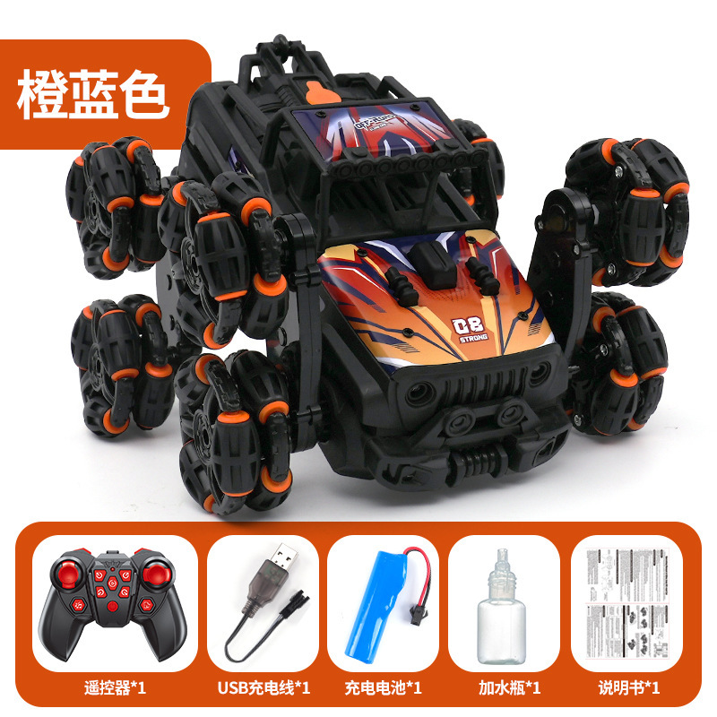 [E-Commerce Packaging] Eight-Wheel Alloy Jeep Stunt Car Six-Wheel Gesture Sensor Swing Arm Remote Control Car Rotating Spray