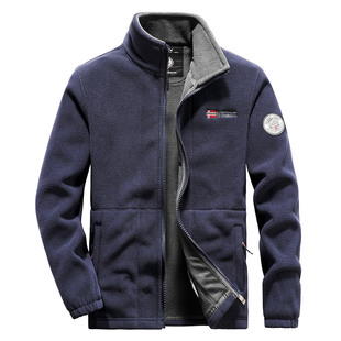 2022 Autumn and Winter New Fleece Jacket Men's Casual Outdoor Double-Sided Velvet Sweatshirt Men's 2218