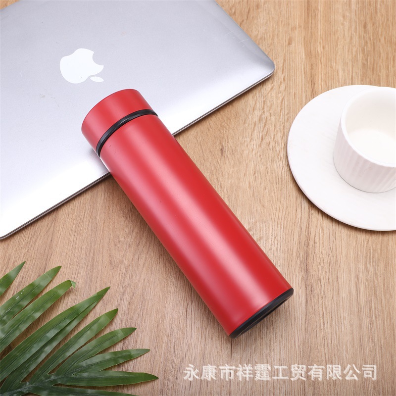 Negocio de acero inoxidable inteligente taza de aislamiento térmico Oficina taza recta hombres y mujeres publicidad regalo taza de agua personalización al por mayor