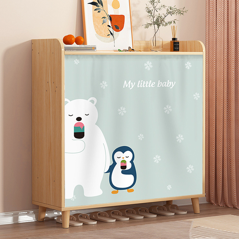Gabinete de tela que cubre la cortina Velcro autoadhesivo gabinete de zapatos que cubre la cortina fea sin perforaciones armario sundries gabinete puerta cortina hogar