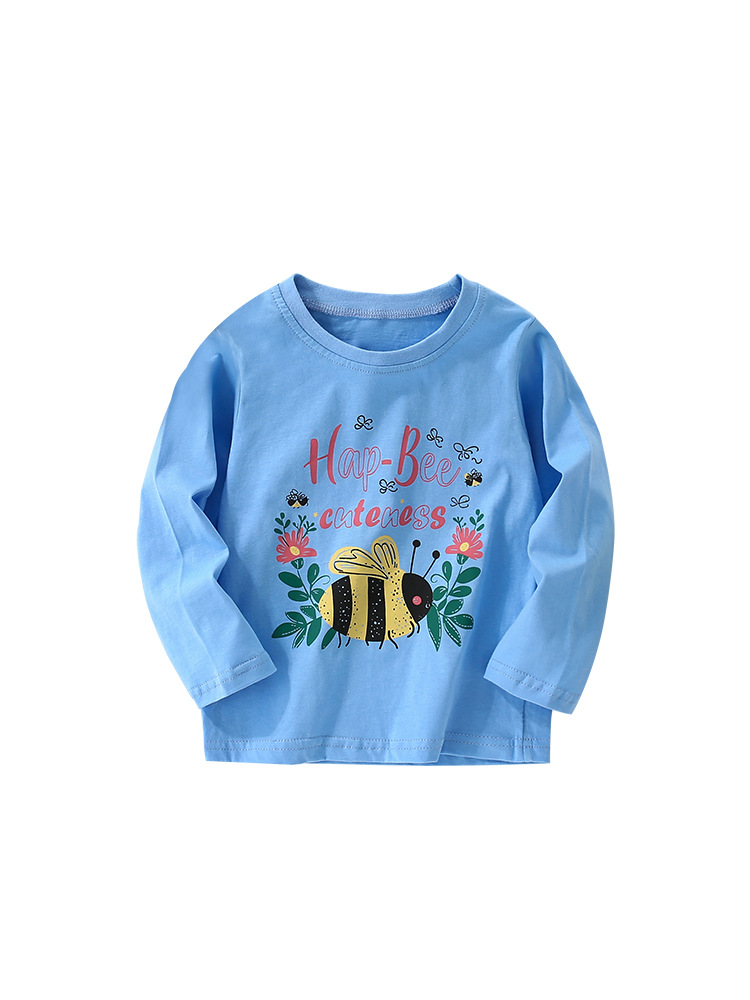 Malwee niños de manga larga de otoño nuevo europeo y americano camiseta de otoño de cuello redondo impresión de aire superior