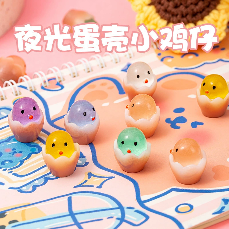 Симпатичные светящийся яйцо курица с сломанной скорлупкой diy смолы ювелирные аксессуары Детская игрушка брелок Материал для украшения