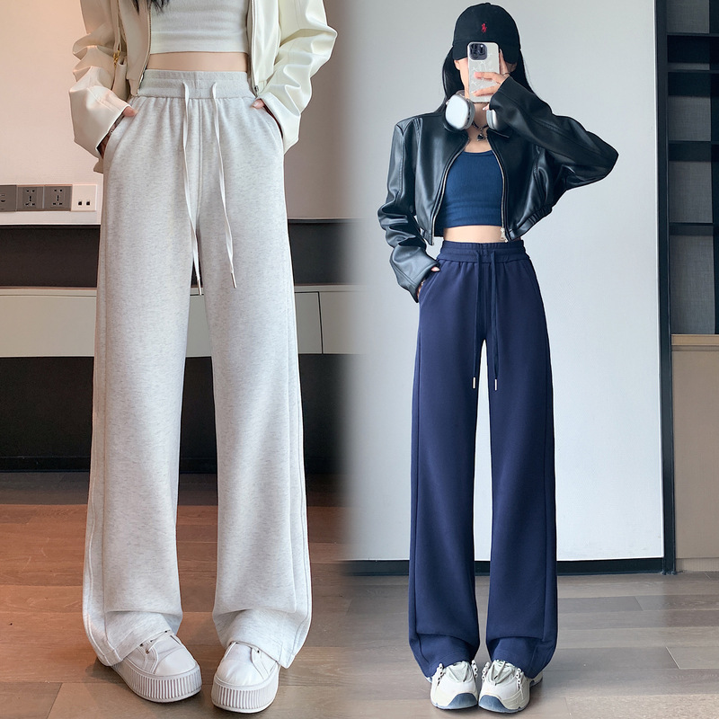 2024 autumn new micro-pants yoga sports pants fleece-lined slim high waist draping pants women's trousers