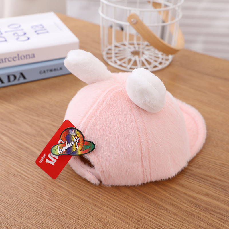 New Autumn And Winter Baby Cap Cartoon Bunny Soft Brim Hat Children Thick Baseball Cap display picture 4