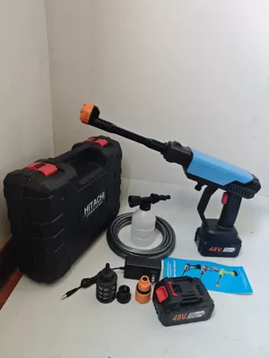 Battery Electric Charging, High pressure car wash water gun - 563654-blue-5-cell-two-power-tool-box-deluxe-version-5m-water-pipes