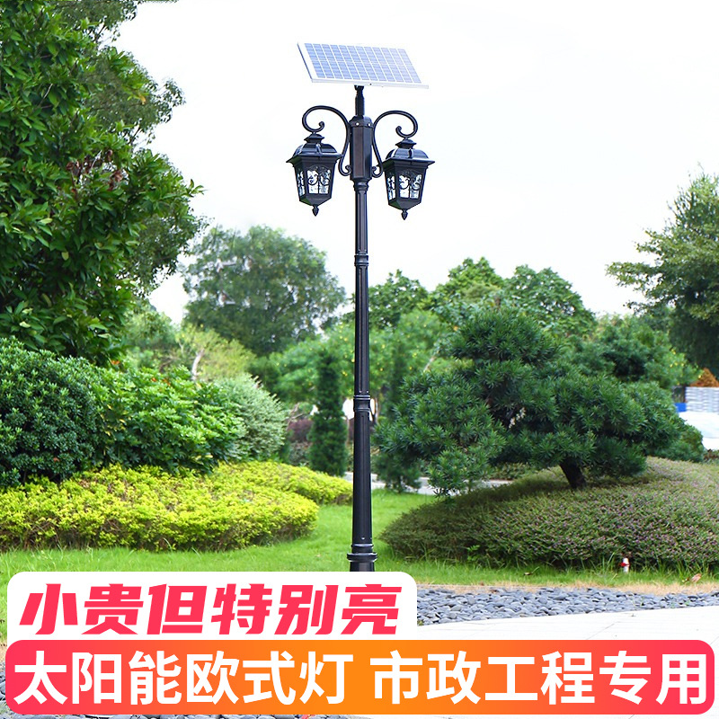 太阳能景观灯路灯户外防水家用院子欧式庭院3米花园别墅高杆灯