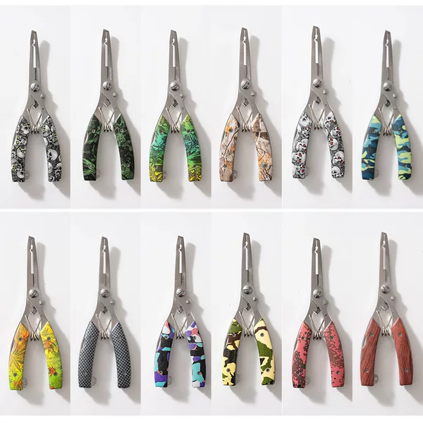 Multifunctional Camouflage Lure Pliers with Knife, Stainless Steel Fishing Pliers, Portable Fish Scissors, Rings, Line Cutting, Outdoor Fishing Gear