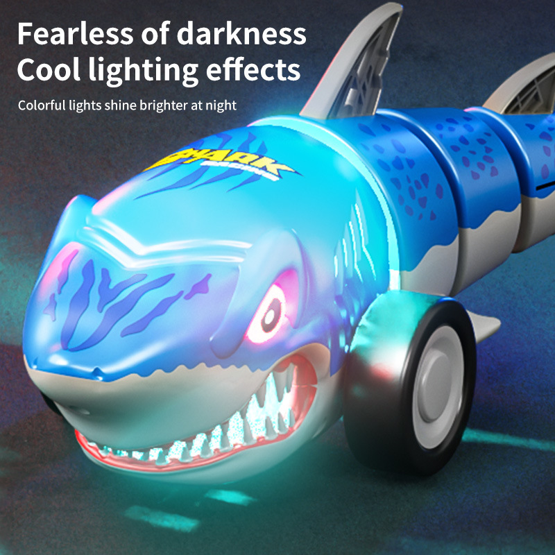 Cross-Border Hot-Selling Remote Control Car Shark Toy Car 2.4g Light-Up Rechargeable Four-Way Children's Remote Control Toy Wholesale Cross-Border Hot-Selling Remote Control Car Shark Toy Car 2.4g Light-Up Rechargeable Four-Way Children's Remote Control Toy Wholesale