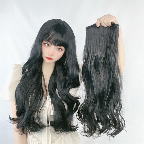 Foreign trade wig European and American long curly hair one-piece wig four-clip high-temperature wire breathable hair extension wig supplier