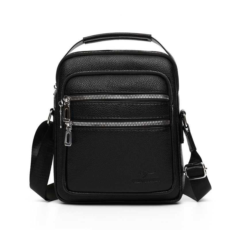 Bolso de hombro para hombre, mensajero de cuero, maletín informal compacto