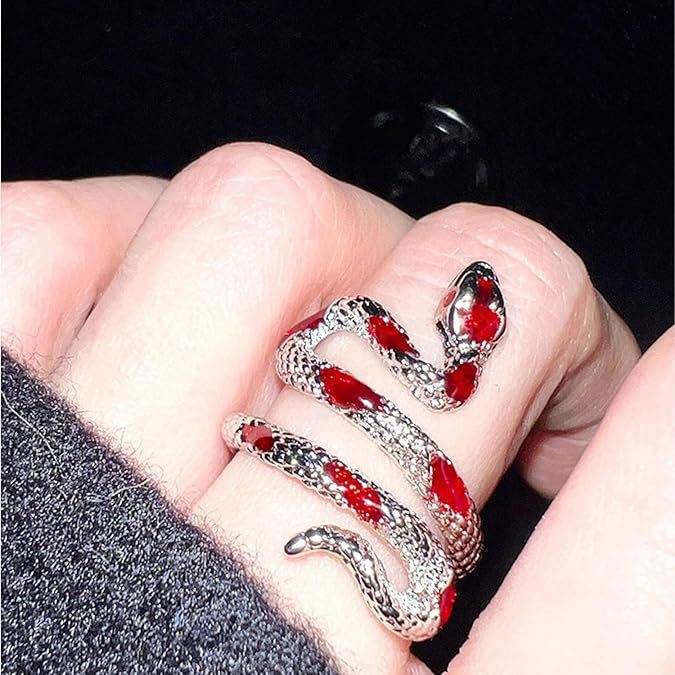 Yufang Amazon Spiral Snake Women's Ring, Open Punk Gothic Cocktail Party Wrap-Around Twist
