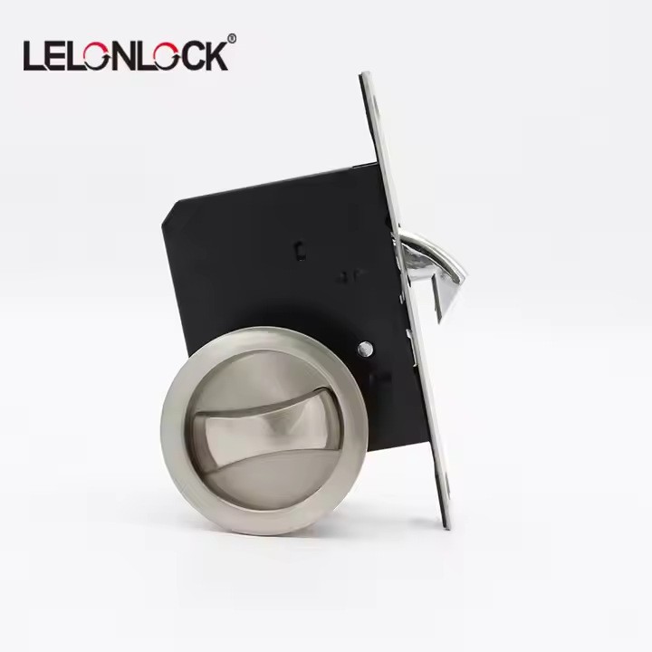 Cerradura de puerta corredera redonda personalizada aleación de zinc puerta corredera de baño cerradura de gancho invisible puerta corredera de madera translacional interior universal cerradura de puerta corredera