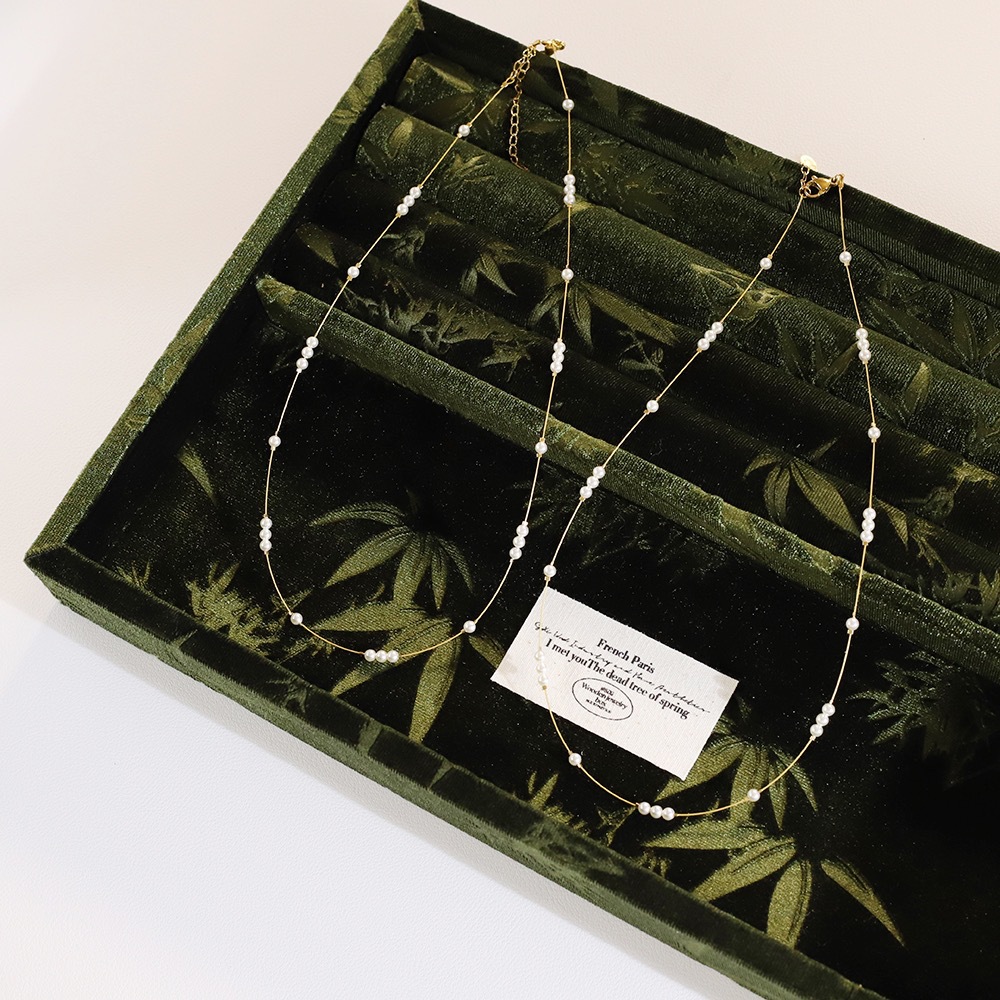 Minimalism Elegant Pearl Star Very Thin Chain Stainless Steel Necklace For Women