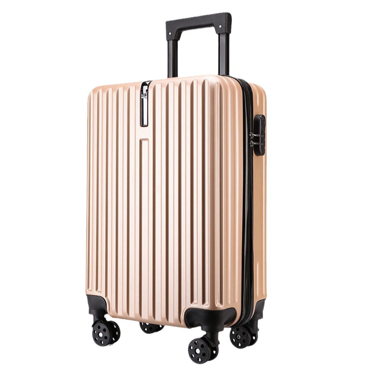 Nueva maleta de gancho de gran capacidad de negocio rayas maleta de viaje simple viento universal rodante caja de tracción fábrica al por mayor