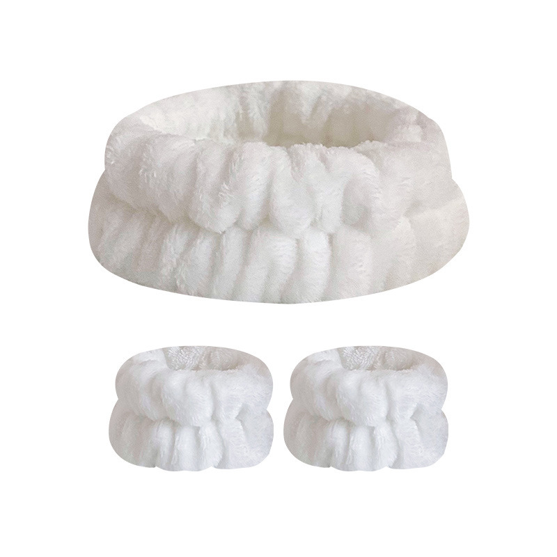 기계 재봉 머리띠 1 + 손목 2-흰색 (3 세트)(20*12*2.5cm 53g)