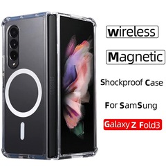 Samsung zflip6 携帯電話ケース磁気透明 MagSafe 折りたたみ Z Fold7 エアバッグ落下防止保護カバーに適しています。