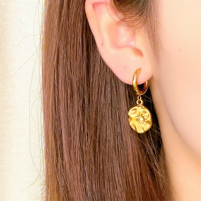 Holiday, Daily Occasion 1 Pair Simple Style Heart Shape Plating 304 Stainless Steel Copper Gold Plated Drop Earrings