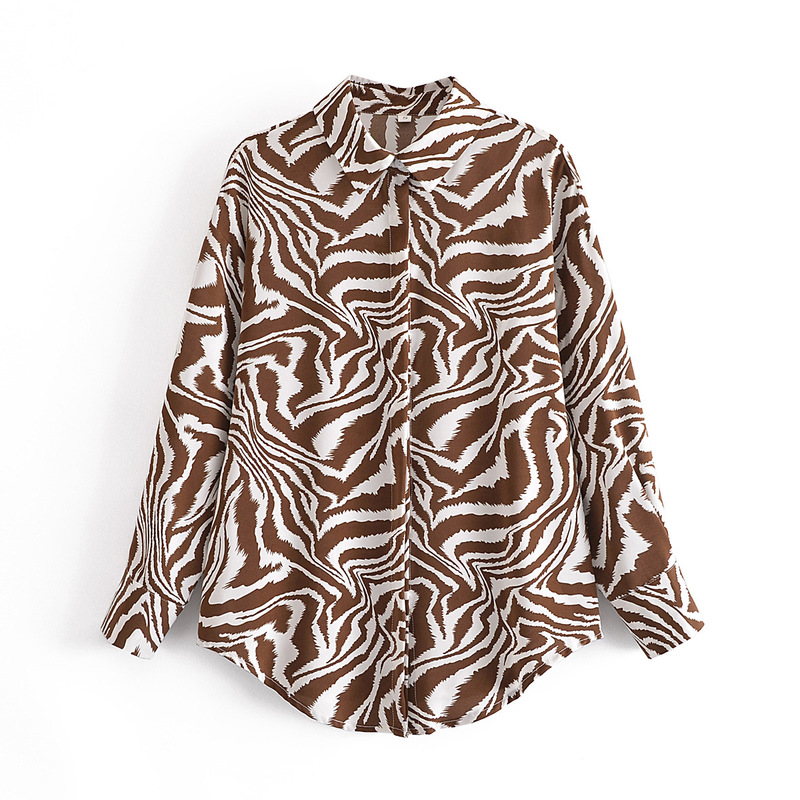 2026 Foreign Trade Cross-Border European and American Women's Long-Sleeved Animal Print Button-Down Shirt 5182 2026 Foreign Trade Cross-Border European and American Women's Long-Sleeved Animal Print Button-Down Shirt 5182
