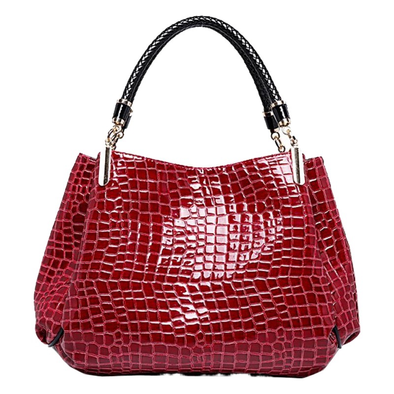 Bolso de Mujer, Invierno 2024, Nuevo Modelo, Patrón de Cocodrilo, Piel Sintética, Estilo Europeo y Americano, Bolso de Mano para Mujer de Mediana Edad, Bolso Grande de Hombro, Venta al por Mayor