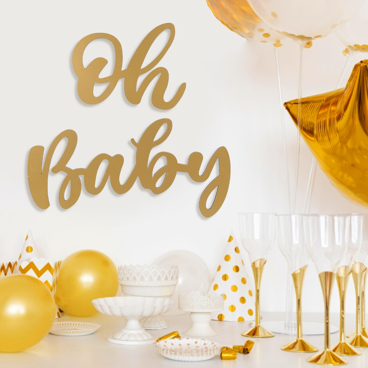 Romántico Tanabata Oh Baby Decoración de madera Día de San Valentín Propuesta sorpresa Diseño de escena Atmósfera Accesorios de tiro