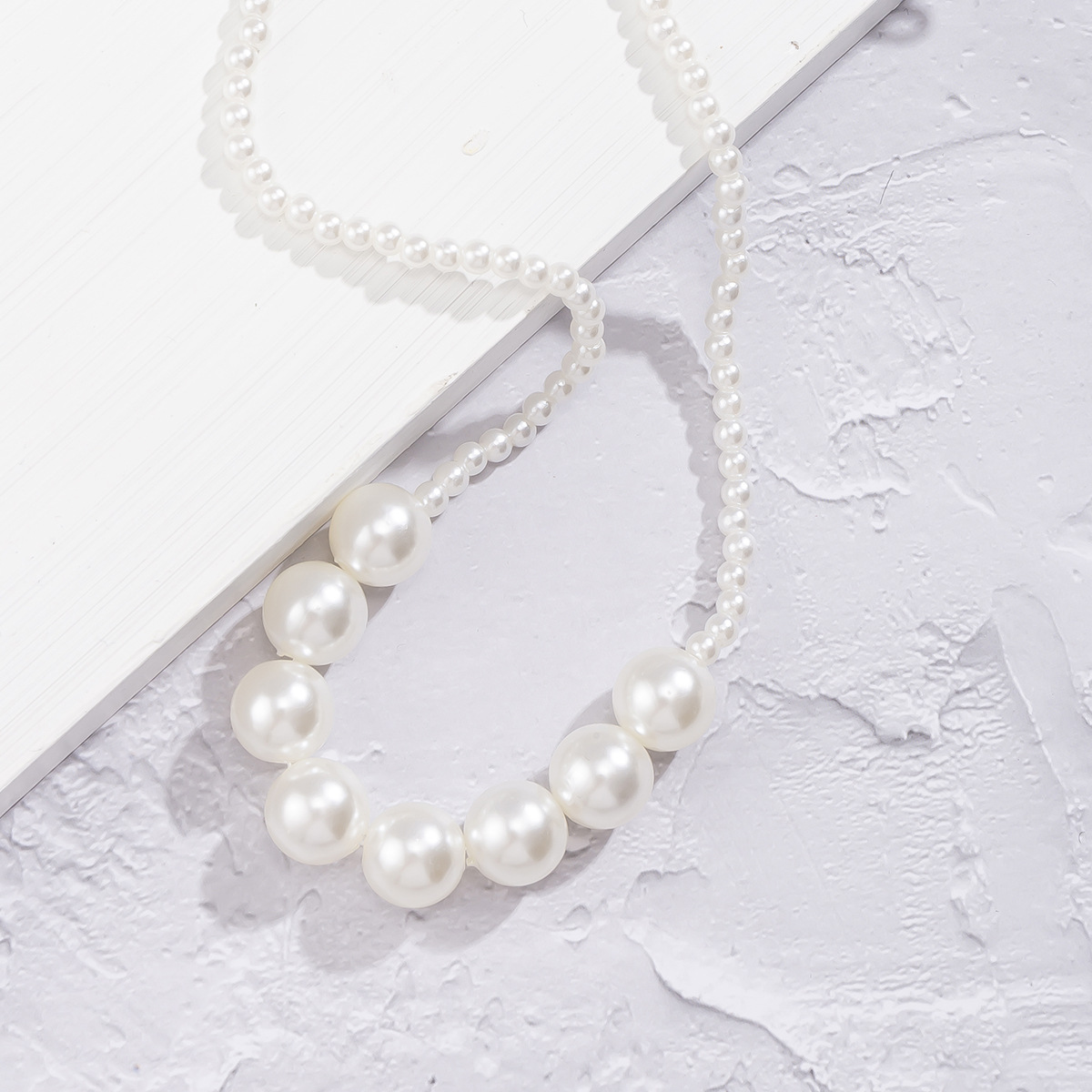 Retro Geometric Imitation Pearl Plating Necklace