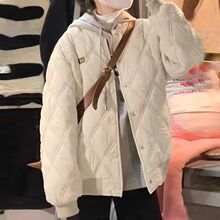 棉衣2025年新款冬季羽绒棉服女短款棒球服菱格新品新品棉袄外套潮