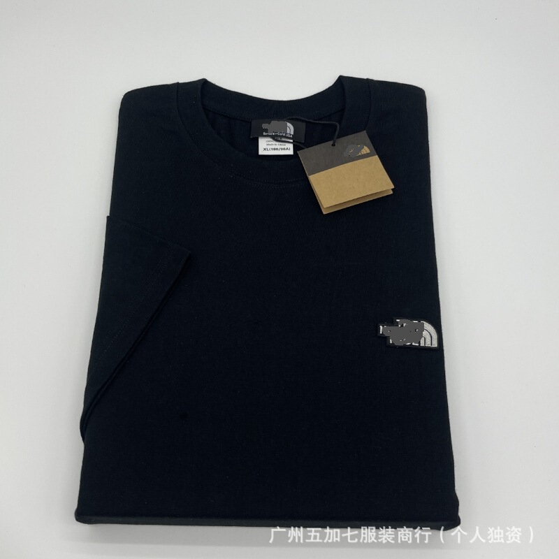 Cross-border Trade Trendy Brand Men's Cotton Short-sleeved T-shirt Summer Sports Leisure North Face Crewneck 2025 New Men's T