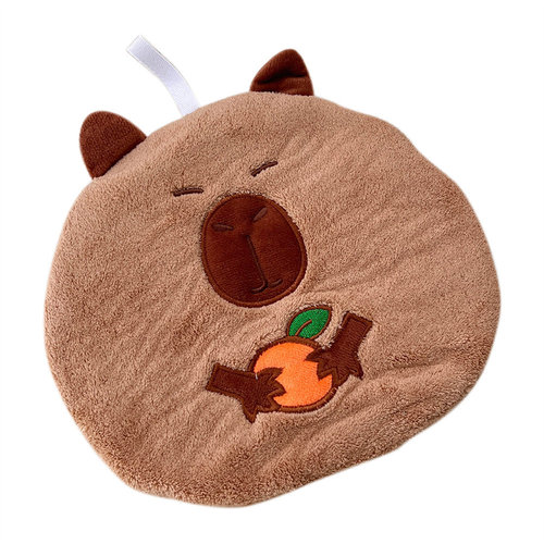 Cute Capybara Pattern Flocked Absorbent Quick-Drying Kitchen Towel for Children, Small Face Towel, Wholesale