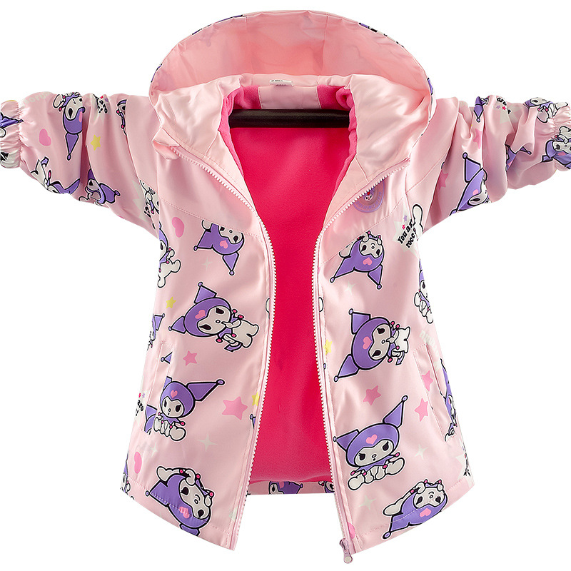 Chaqueta casual con forro polar para niñas, nuevo conjunto de otoño 2025 con luces intermitentes, chaqueta corta de moda para niños con forro polar para primavera y otoño.