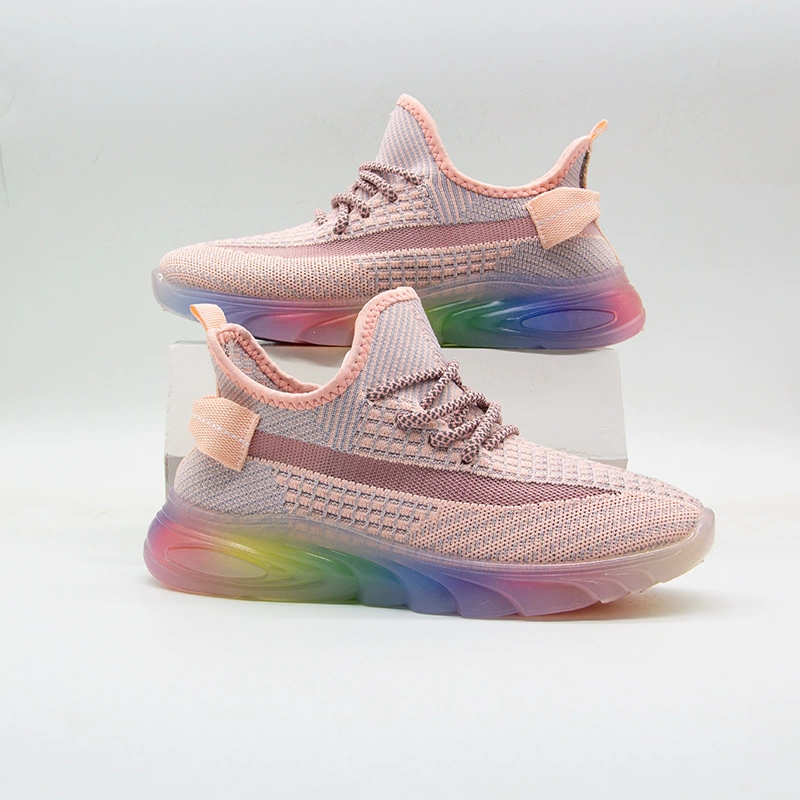 2023 весенне-осенняя Кокосовая обувь женская обувь цвет Желейный низ тканые кроссовки с мухой повседневная обувь оптом женская обувь