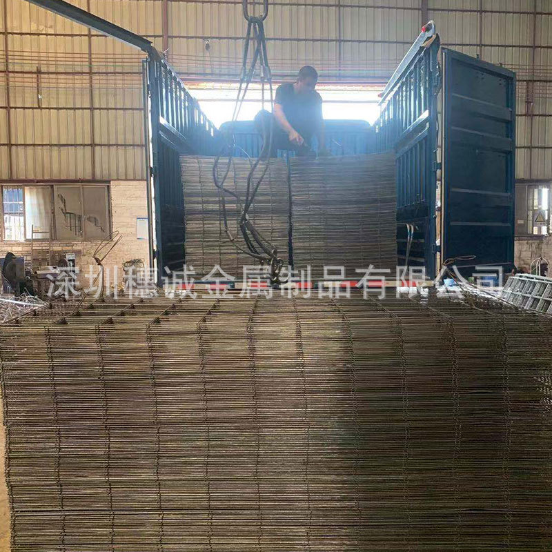 建筑工地楼盘网片电焊铁丝网 碰焊网片钢筋网片10-15-20孔现货