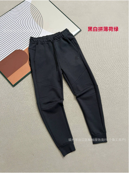 Pants. black and white with mint green / S