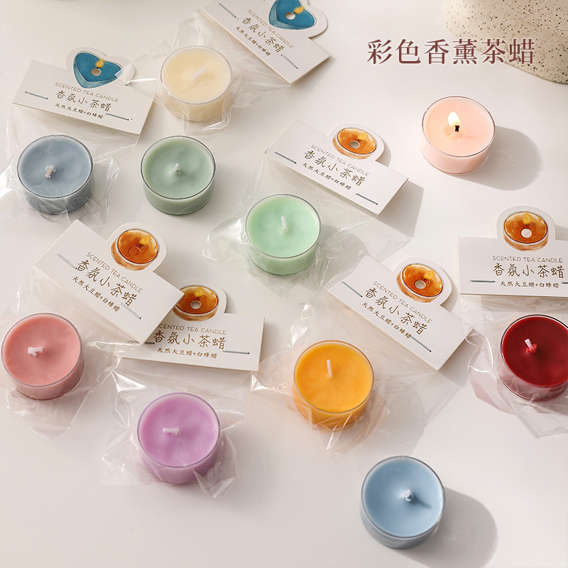 茶蜡氛围彩色小蜡烛手工创意高级感香氛婚礼生日布置香薰蜡烛批发|undefined