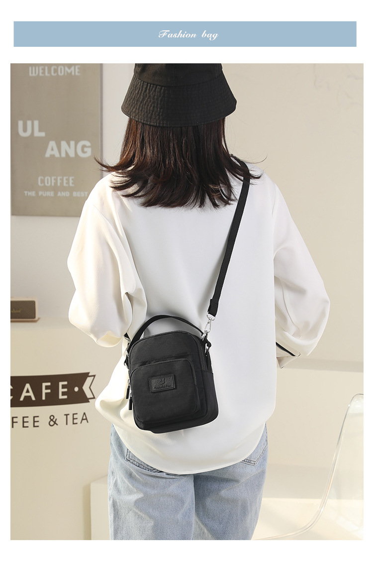 2025 New fashionable and trendy single-shoulder bag for women, outdoor casual, mobile phone key, coin purse, water-resistant nylon bag undefined