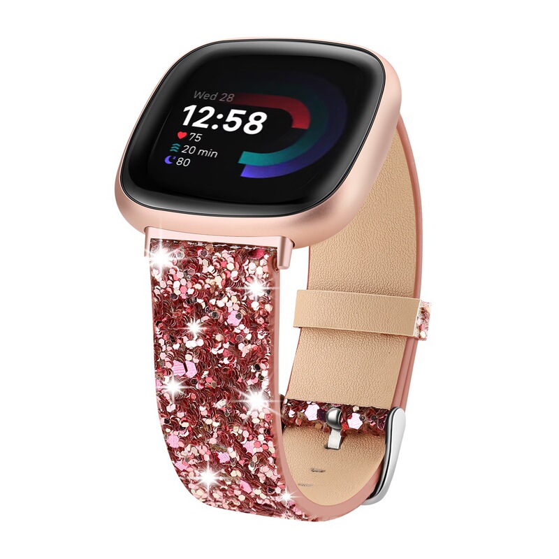 Fitbit Versa 3/ Versa 4/Sense/Sense 2 Flash Watch with Sequins for Women