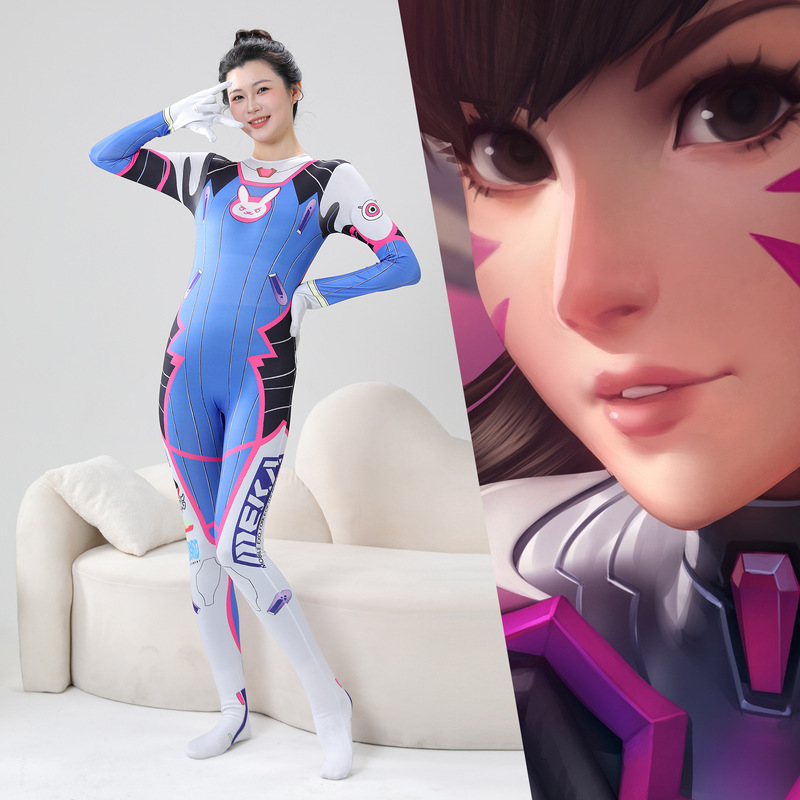 Overwatch Song Hana Cosplay Bodysuit Anime Costume Loli Mecha Girl Song Hana Cos Suit